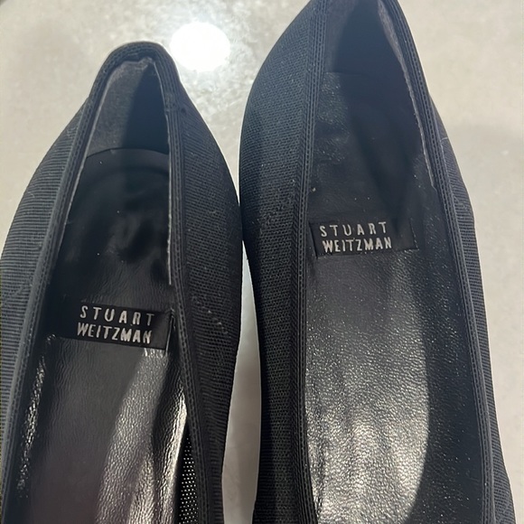 STUART WEITZMAN BLACK NYLON AND LEATHER LOW HEEL - Picture 7 of 13